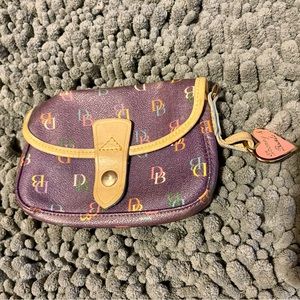 Vintage Dooney & Bourke purple leather logo snap wallet